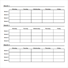 Exercise Chart Template Workout Chart Templates 8 Free Word