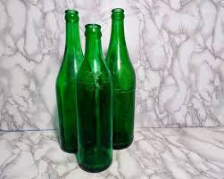 Vintage Green Glass Bottles Green