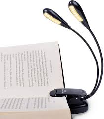 Vekkia 12 Led Rechargeable Book Light Clip On Reading Light In Bed 40 Hours Eye Protection Music Stand Lamp Dual Necks Light Up 2 Full Pages Perfect For Bookworms Kids Amazon Com