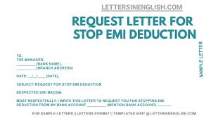 The general details included in a letter to the manager to activate the bank account are: Letter For Stop Emi Deduction Sample Letter To Bank Manager Youtube