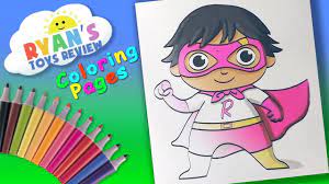 Outline black and white svg file. Ryan Toysreview Coloring Page Forkids Learn Coloring With Ryan Great Kids Channel Youtube