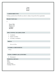 Resume Format Job Application Free Download For Scholarship College