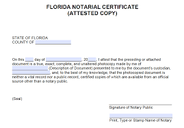 free florida notarial certificate