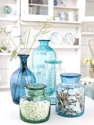 Aqua Blue Sea Green Glass Vases