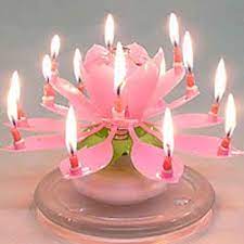 al flower birthday candle pink