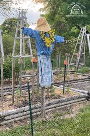 garden scarecrow with rustic junk