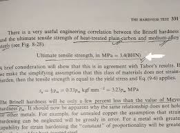 What Is The Relation Between Hardness And Tensile Strength