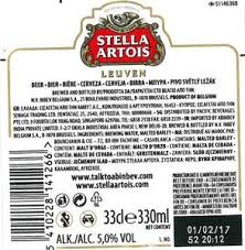 drink label stella artois brouwerij