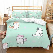 Cartoon Cats Bedding Set Bed Sheets