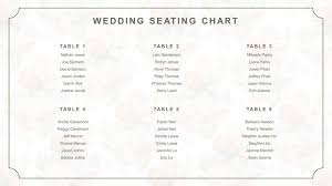 wedding seating chart template for