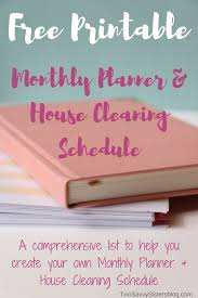 Monthly Planner And House Cleaning Schedule Two Savvy Sisters