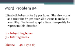 Linear Inequalities Word Problems Goal