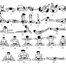 the various yoga postures as practiced