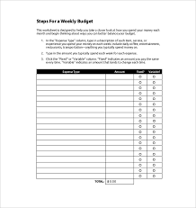 10 Weekly Budget Templates Free Sample Example Format Download