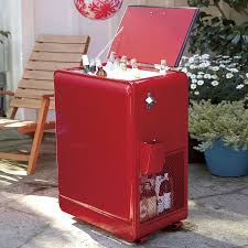 Retro Red Rolling Drink Cooler The