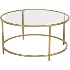 Vasagle Round Coffee Table With Gold