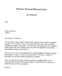 Personal Reference Letter Template Word General Of