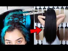 dyeing my short blue hair to black 24