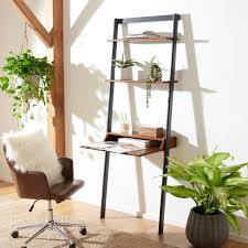 Retrieve the desk square and set upright. Safavieh Pamella 2 Shelf Leaning Desk Overstock 32051791