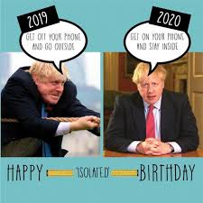 The lockdown memes had descended already. Premium Boris Birthday Greeting Card Funny Isolation Lockdown Funny Joke Birthday Greeting Cards Birthday Greetings Happy Birthday Cards
