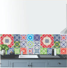 Moroccan Colour Vinyl Tiles Wall Art