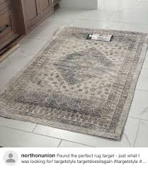 distressed print style area rug neutral