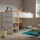 KURA Reversible bed, white/pineTwin Ikea