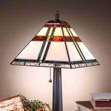 Mission Table Lamp Tiffany Stained