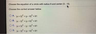 Solved Choose The Equation Of A Circle