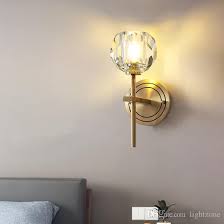 2020 Modern Luxury Copper Sconce Wall Lights Crystal Led Wall Lamps Gold Wall Sconce Lighting For Tv Background Bedroom Bedside Hallway From Lightzone 165 51 Dhgate Com