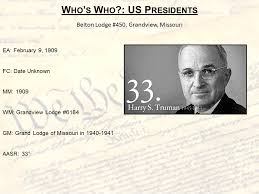 Resultado de imagen para HARRY TRUMAN FREEMASON 33