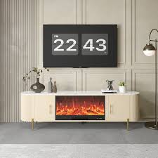 78 7 Modern Beige Electric Fireplace