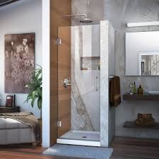frameless hinged shower door in chrome