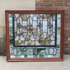 antq stained glass window original