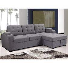 l shaped tufted sectional sofa bed