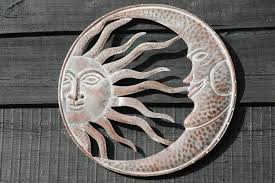 Wall Art Metal Sun And Moon For Home Or