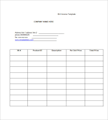 Billing Invoice Template 6 Free Printable Word Excel Pdf Format Bill