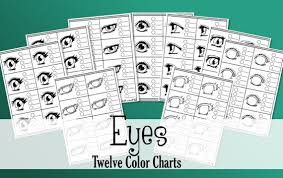 Eyes 12 Printable Color Charts Copics Promarkers Coloring Practice