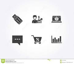 Blog Online Delivery And Business Growth Icons Usb Flash