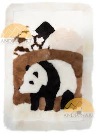 alpaca fur rug panda bear with