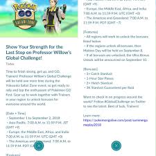 The ultra unlock bonus events were rewards for completing all 24 global challenges during pokemon go fest this weekend. In Game News Global Challenge 3x Catch 2x Hatch Stardust Thesilphroad