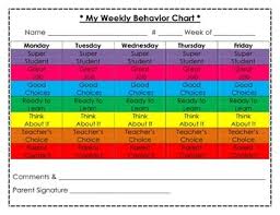 Weekly Behavior Chart Parent Communication