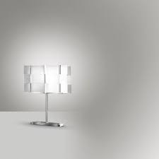 Table Lamp Contemporary Chrome Frosted Glass Sagrada