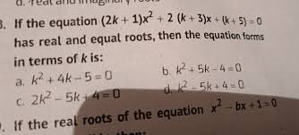 If The Equation 2k 1 X2 2 K 3 X K 5