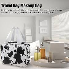 travel toiletry bag cow print makeup