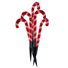 Details About Candy Cane Pre Lit 4 Led Lights Novelty Yard Stake Christmas Decoration Outdoor