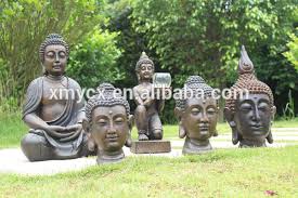 Buddha Head Carving Stone Garden