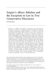 Pdf Empires Allure Babylon And The Exception To Law In