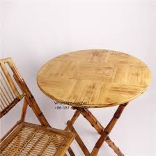 round bamboo folding table