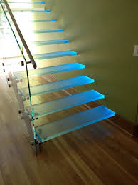 Led Lit Glass Stair Case Contemporary